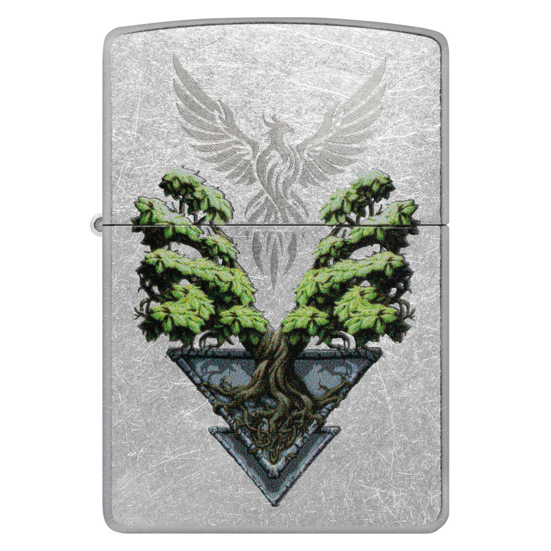 Zippo Phoenix Tree Design Street Chrome Windproof Lighter