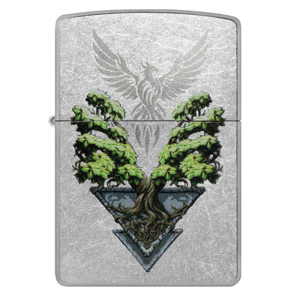 Zippo Phoenix Tree Design Street Chrome Windproof Lighter