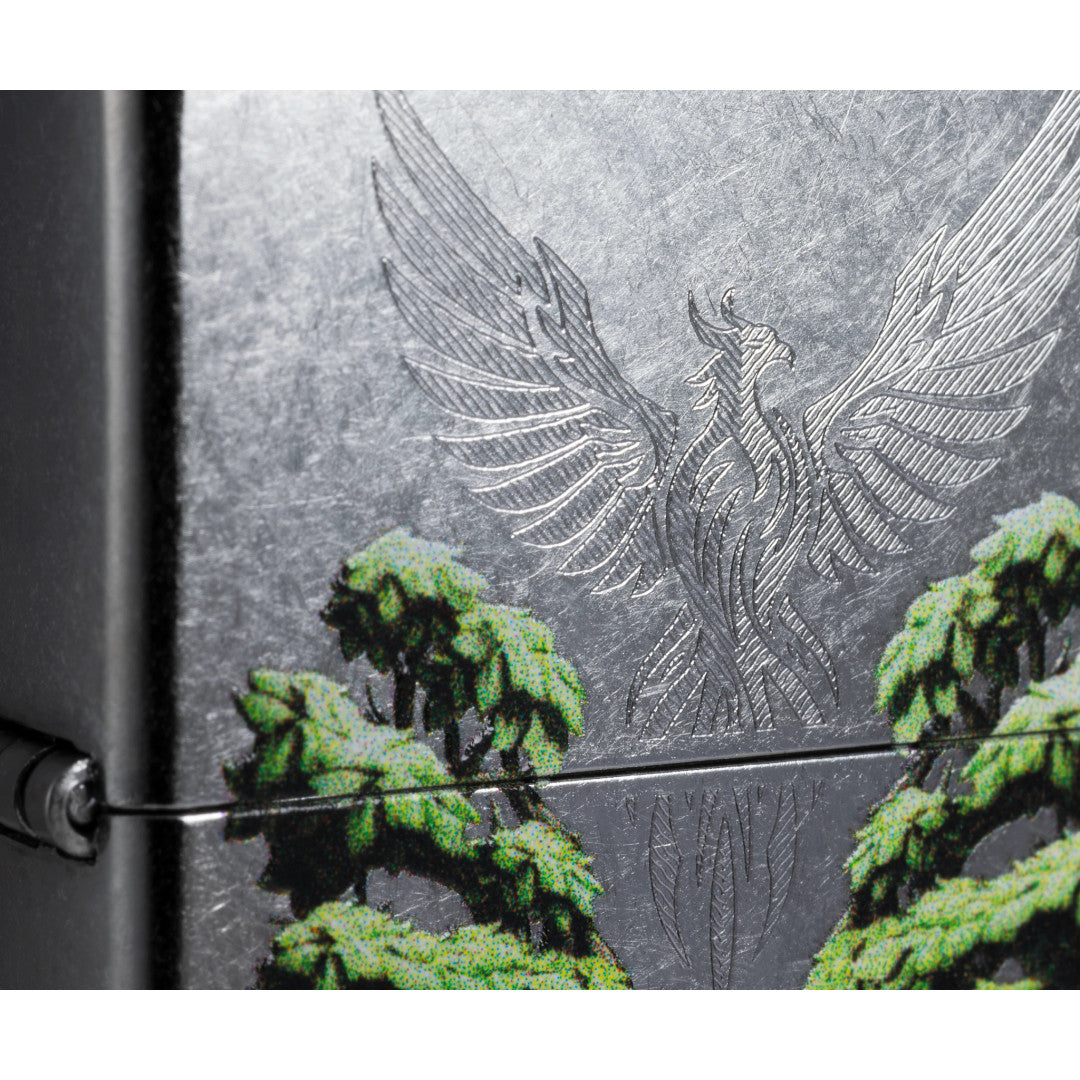 Zippo Phoenix Tree Design Street Chrome Windproof Lighter