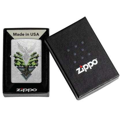 Zippo Phoenix Tree Design Street Chrome Windproof Lighter
