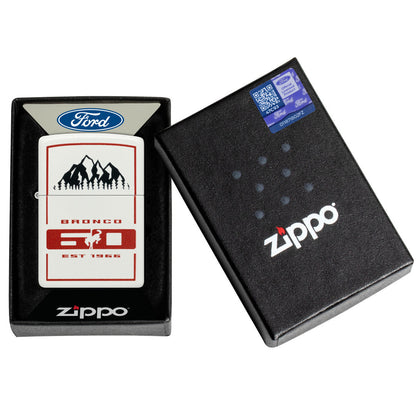 Zippo Ford Bronco 60th Anniversary Design White Matte Windproof Lighter