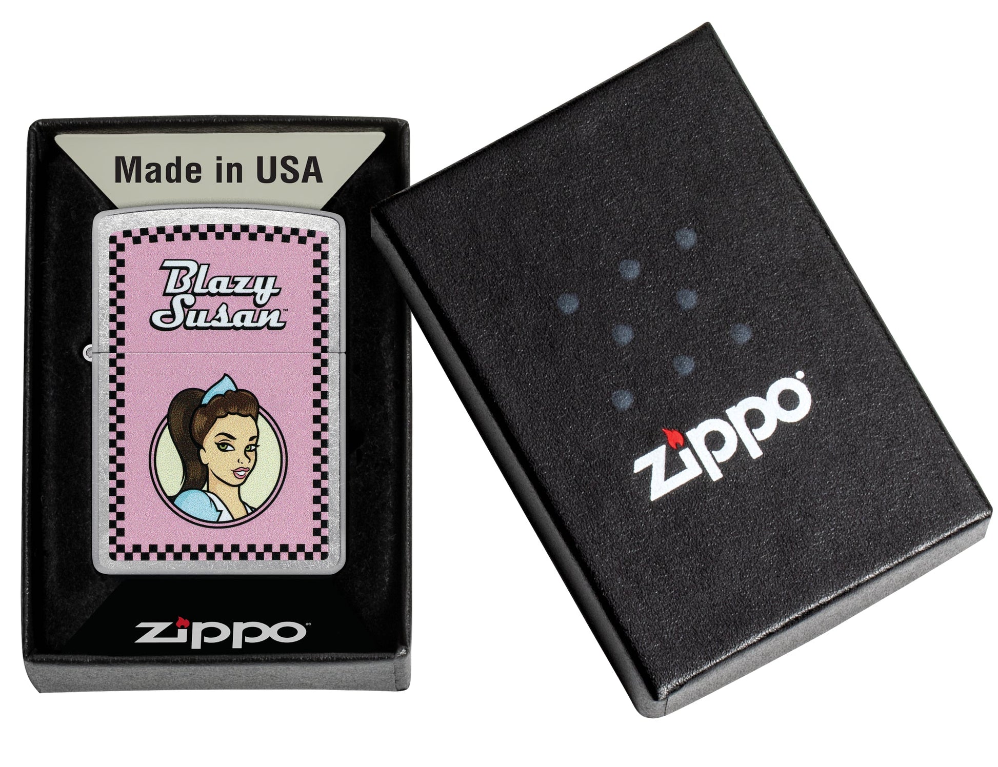 Zippo Blazy Susan™ Checker Design Street Chrome Windproof Lighter