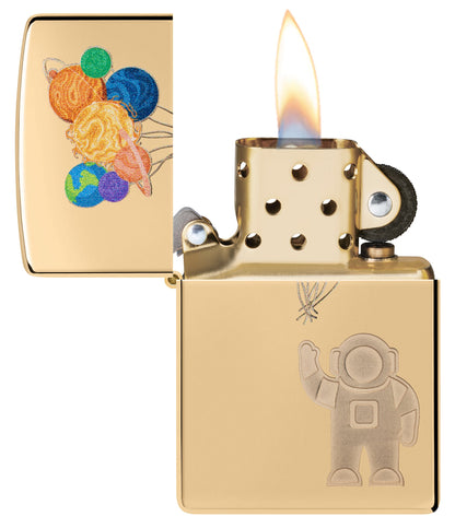 Zippo Liftoff Design High Polish Brass Windproof Lighter