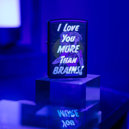 Zippo Black Light Brainiac Design Black Matte Windproof Lighter