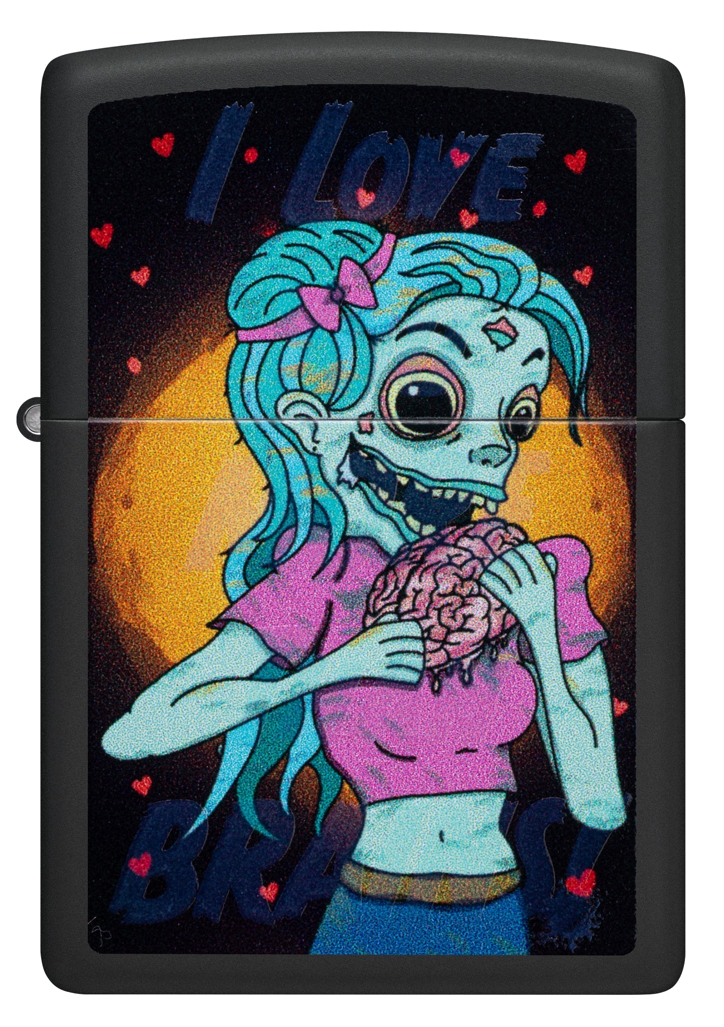 Zippo Black Light Brainiac Design Black Matte Windproof Lighter