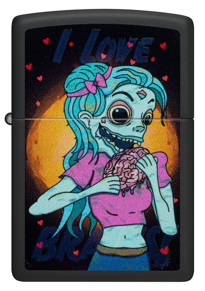 Zippo Black Light Brainiac Design Black Matte Windproof Lighter