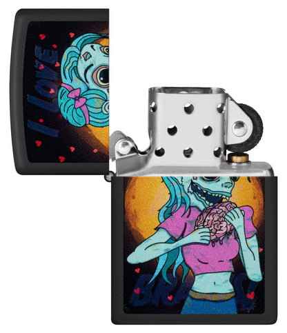 Zippo Black Light Brainiac Design Black Matte Windproof Lighter