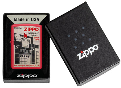 Zippo Blueprint Design Red Matte Windproof Lighter