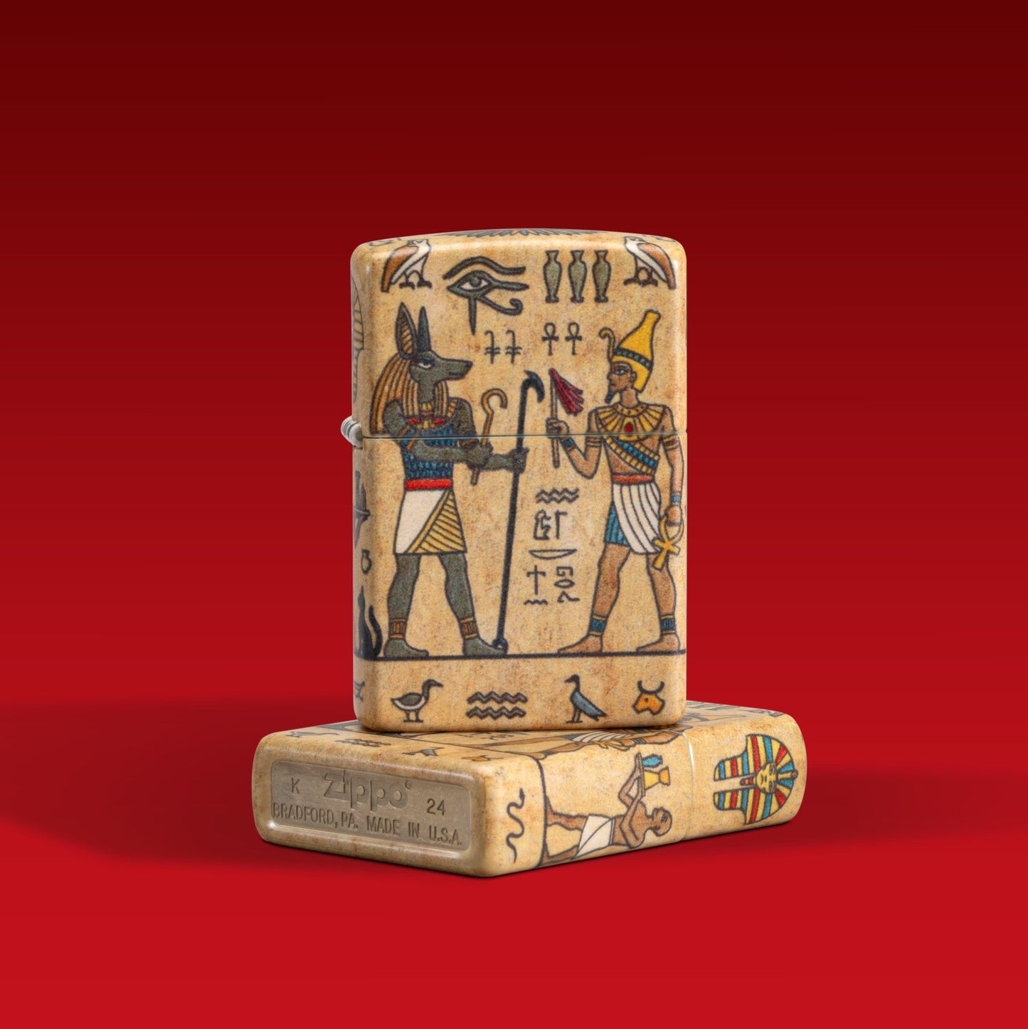 Zippo Ancient Glyphs Design White 540 Matte Windproof Lighter