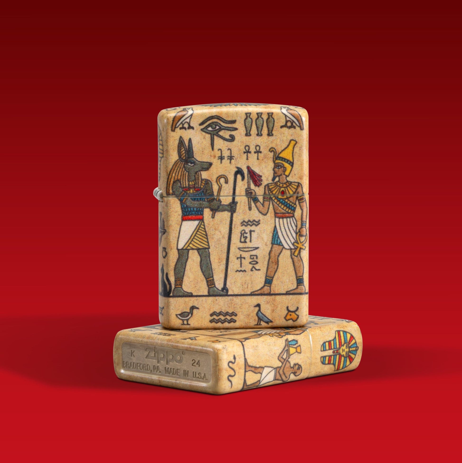 Zippo Ancient Glyphs Design White 540 Matte Windproof Lighter
