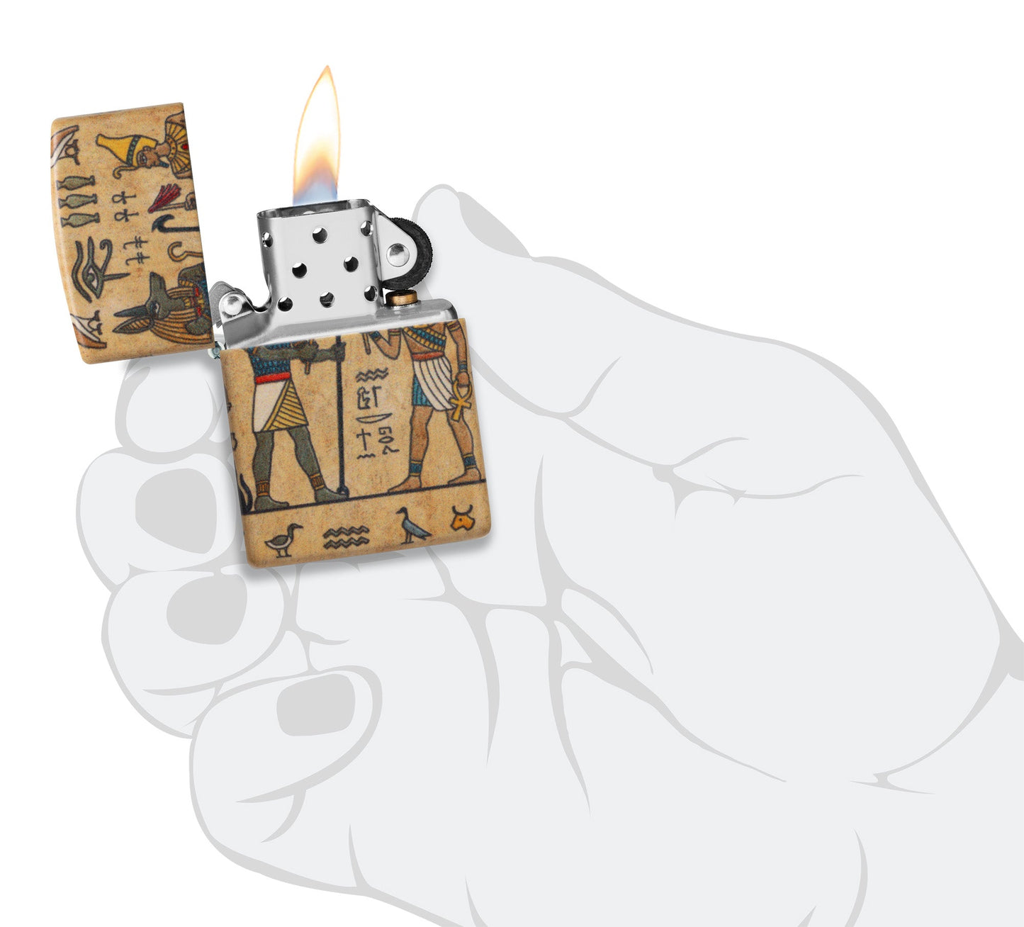 Zippo Ancient Glyphs Design White 540 Matte Windproof Lighter