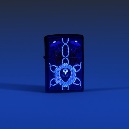Zippo All Seeing Alien Design Black Matte Windproof Lighter
