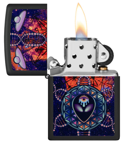 Zippo All Seeing Alien Design Black Matte Windproof Lighter