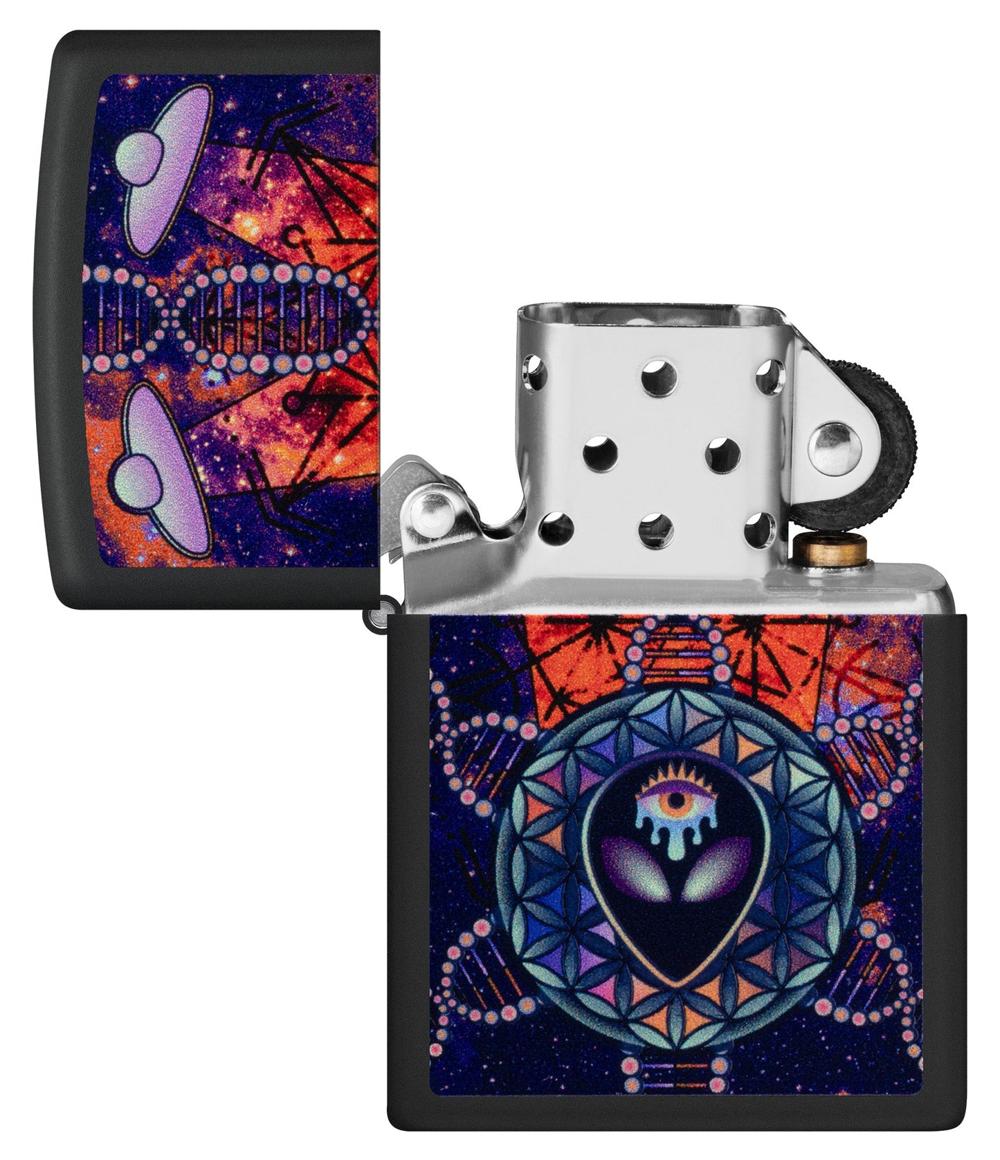 Zippo All Seeing Alien Design Black Matte Windproof Lighter