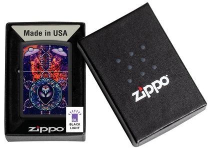 Zippo All Seeing Alien Design Black Matte Windproof Lighter