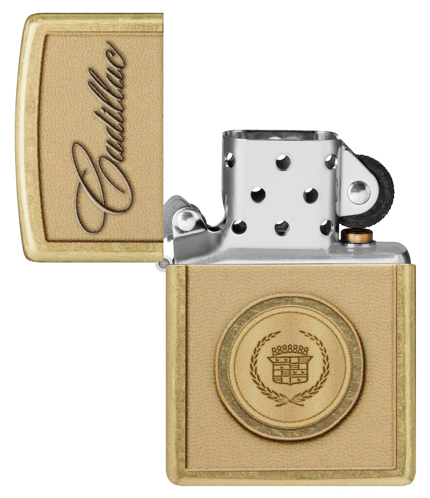 Zippo Cadillac Crest Design Street Brass Windproof Lighter
