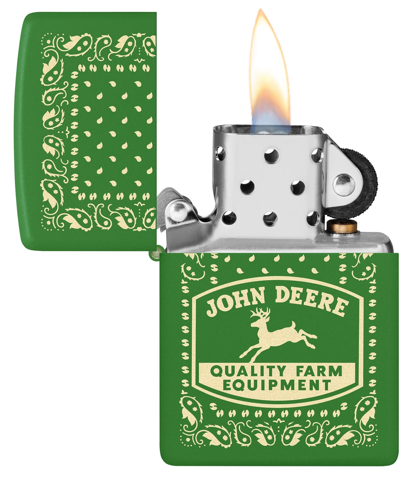 Zippo John Deere Paisley Design Moss Green Windproof Lighter