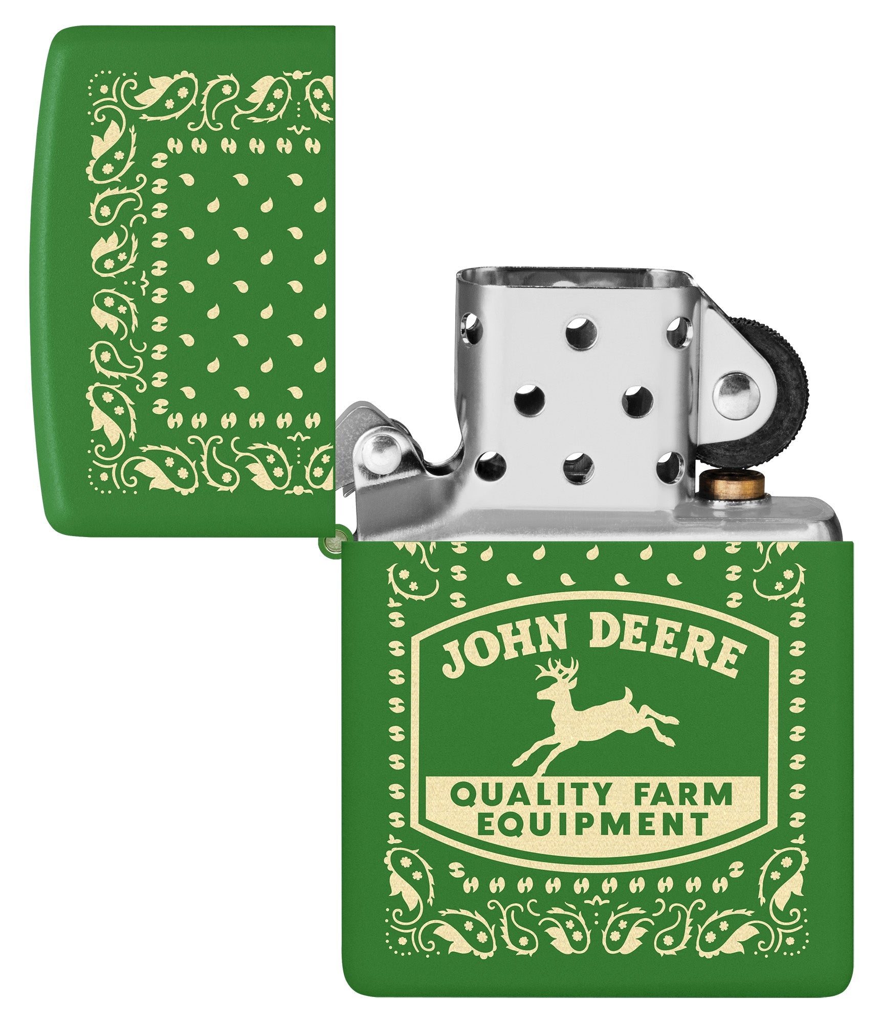 Zippo John Deere Paisley Design Moss Green Windproof Lighter