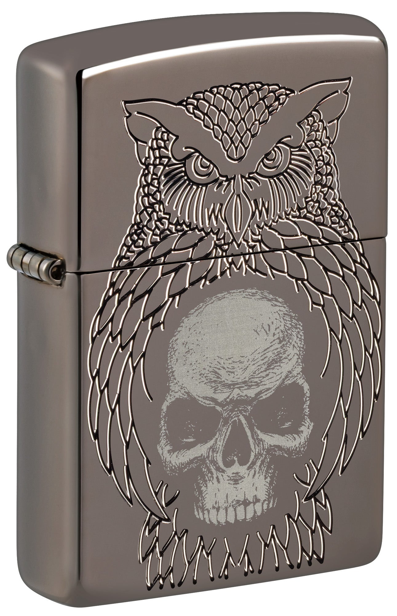 Zippo Night Owl Design Armor® Black Ice® Windproof Lighter
