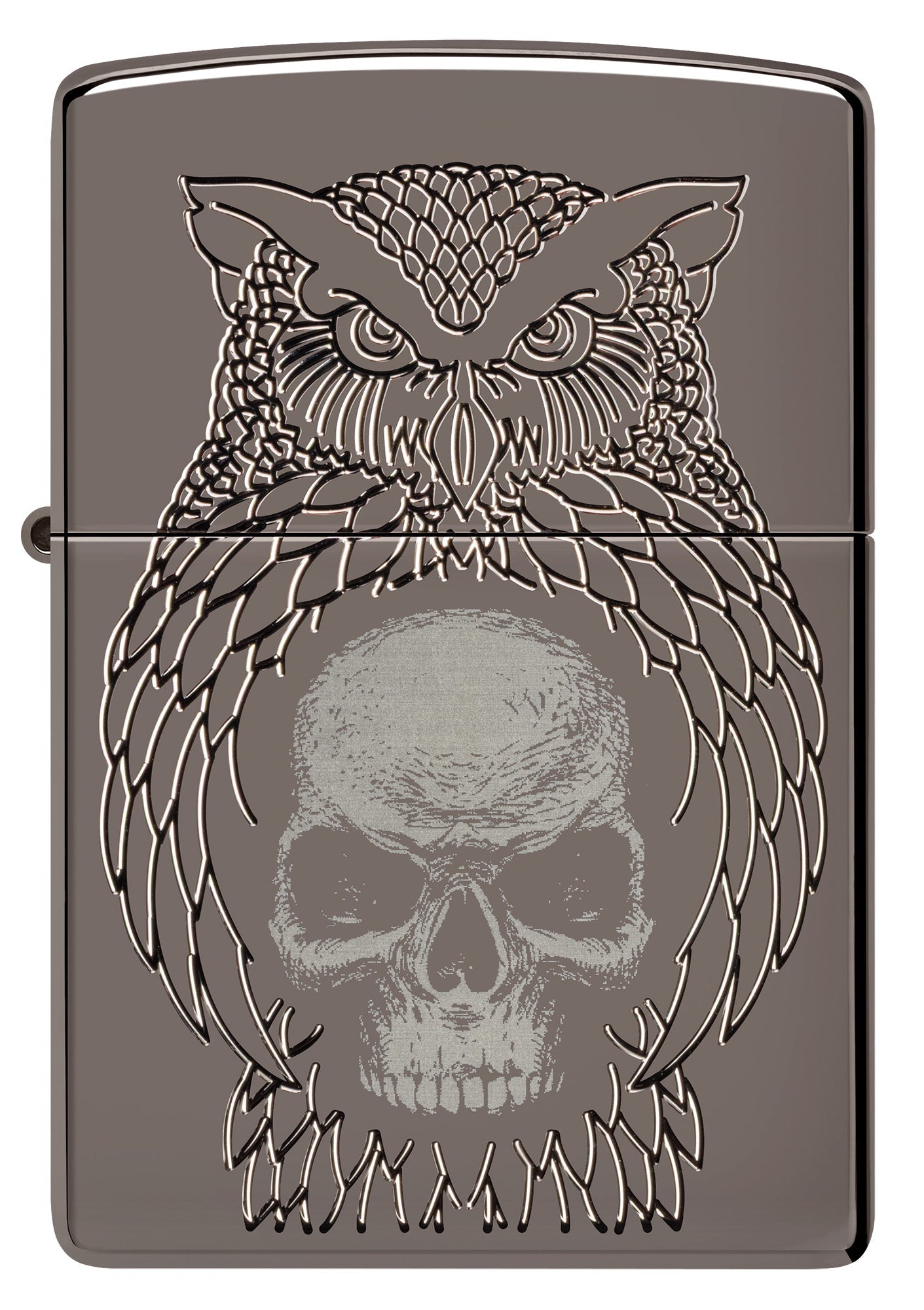 Zippo Night Owl Design Armor® Black Ice® Windproof Lighter