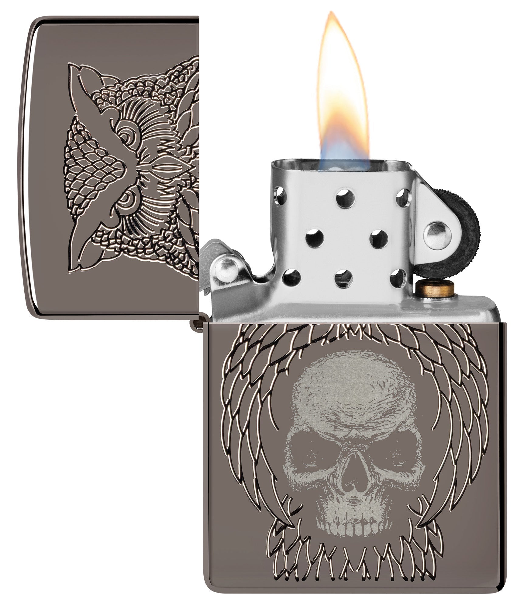 Zippo Night Owl Design Armor® Black Ice® Windproof Lighter