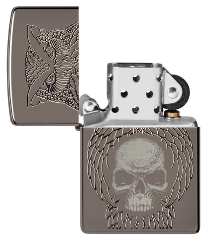 Zippo Night Owl Design Armor® Black Ice® Windproof Lighter