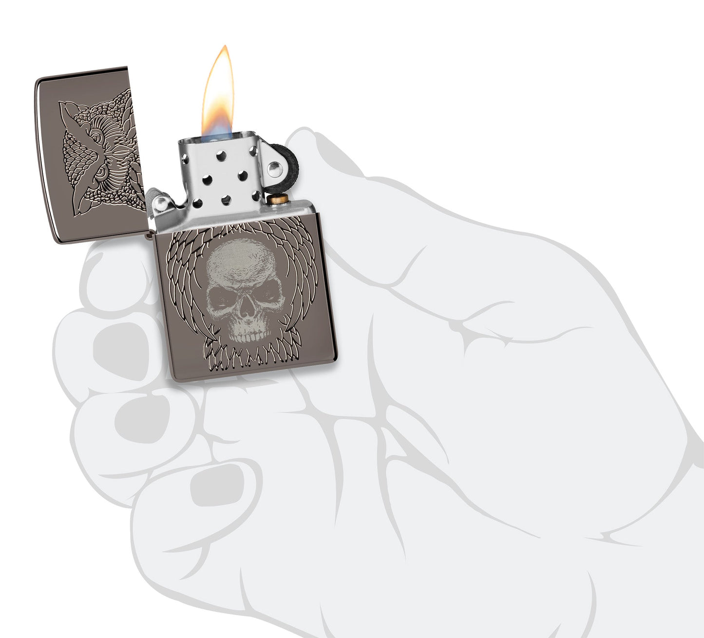 Zippo Night Owl Design Armor® Black Ice® Windproof Lighter