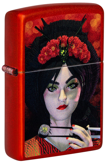 Zippo Dinner for Two Design Metallic Red Windproof Lighter