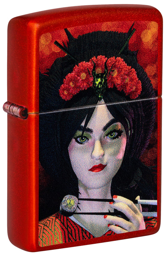 Zippo Dinner for Two Design Metallic Red Windproof Lighter