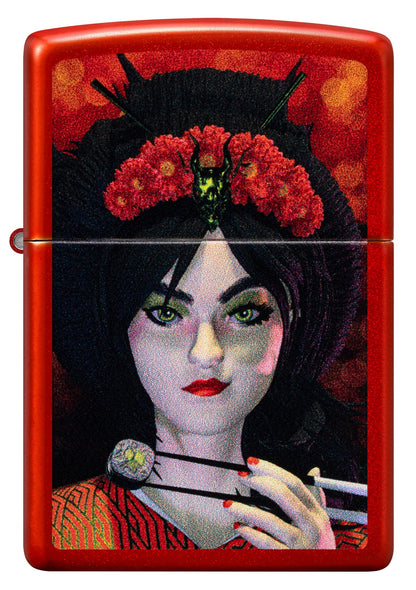 Zippo Dinner for Two Design Metallic Red Windproof Lighter