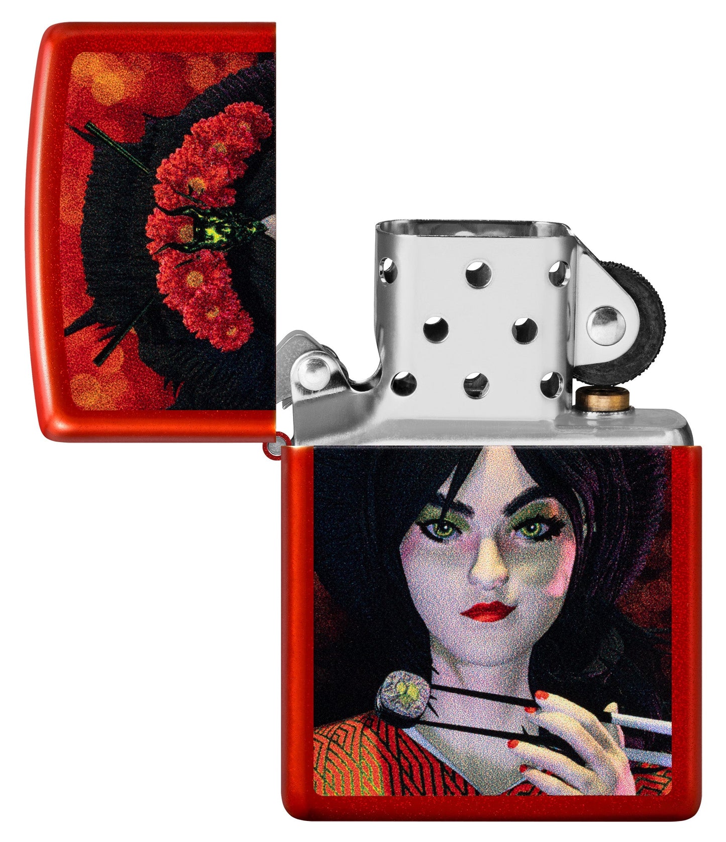 Zippo Dinner for Two Design Metallic Red Windproof Lighter