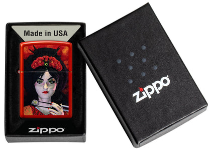 Zippo Dinner for Two Design Metallic Red Windproof Lighter
