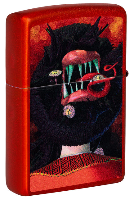 Zippo Dinner for Two Design Metallic Red Windproof Lighter