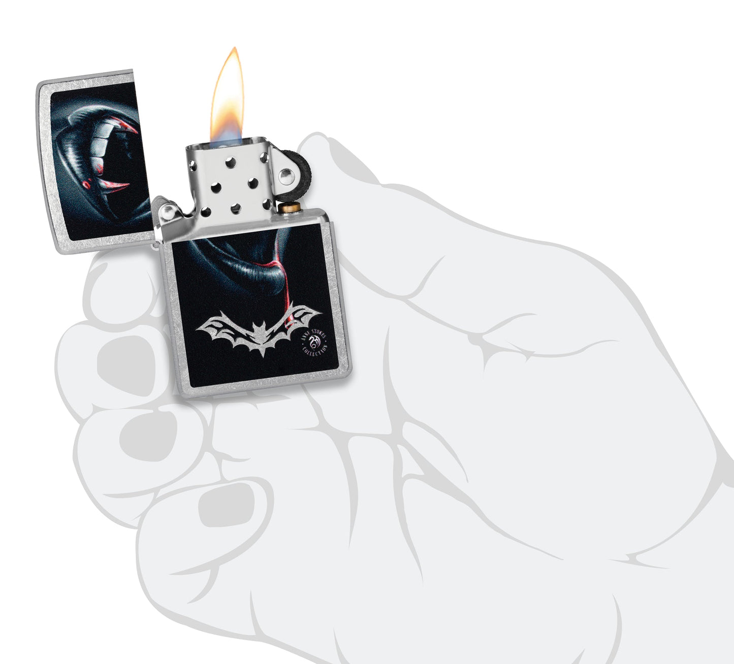 Zippo Anne Stokes Bite Design Street Chrome Windproof Lighter