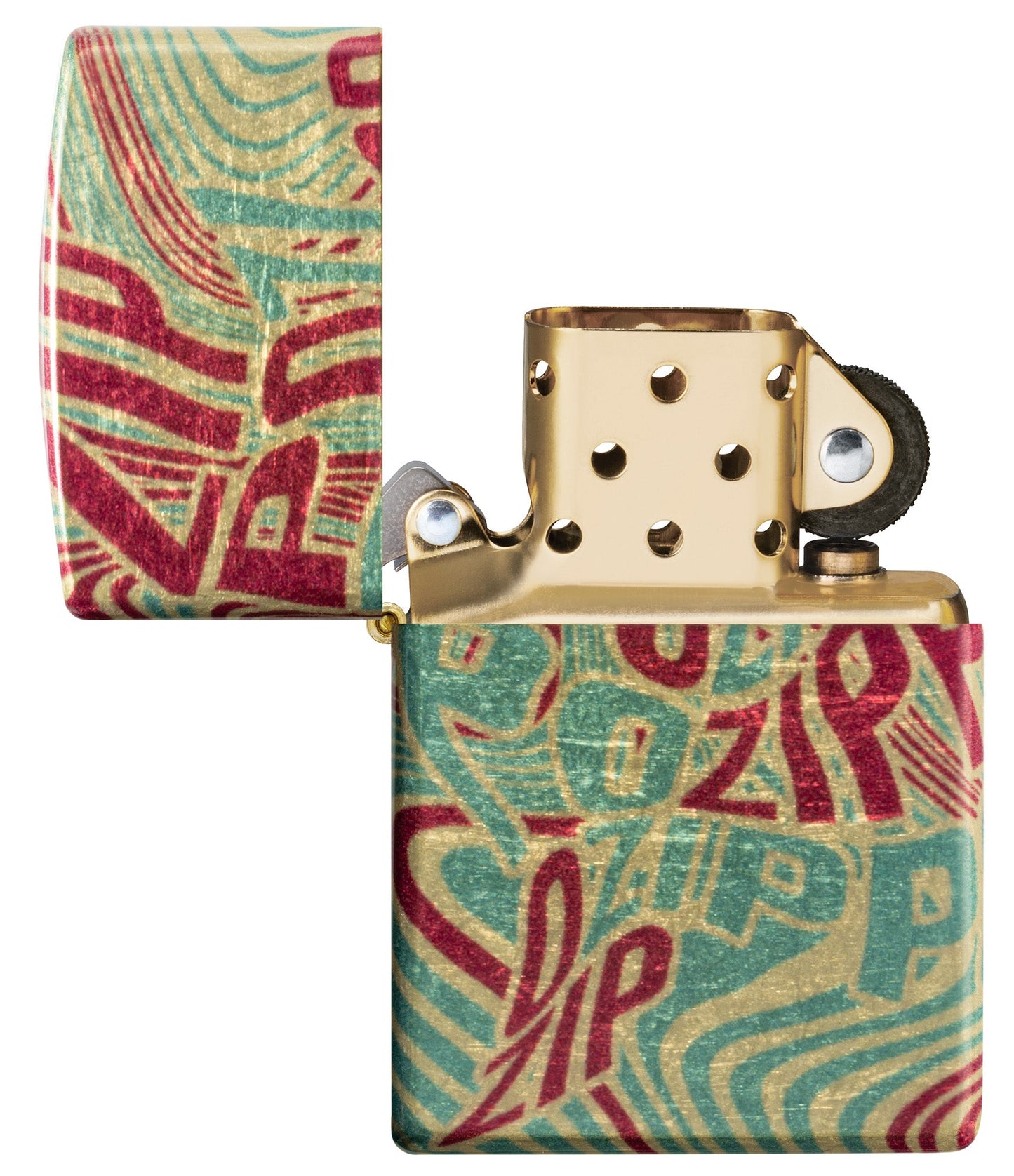 Zippo Zag Design 540 Tumbled Brass Windproof Lighter