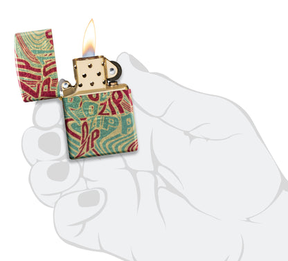 Zippo Zag Design 540 Tumbled Brass Windproof Lighter
