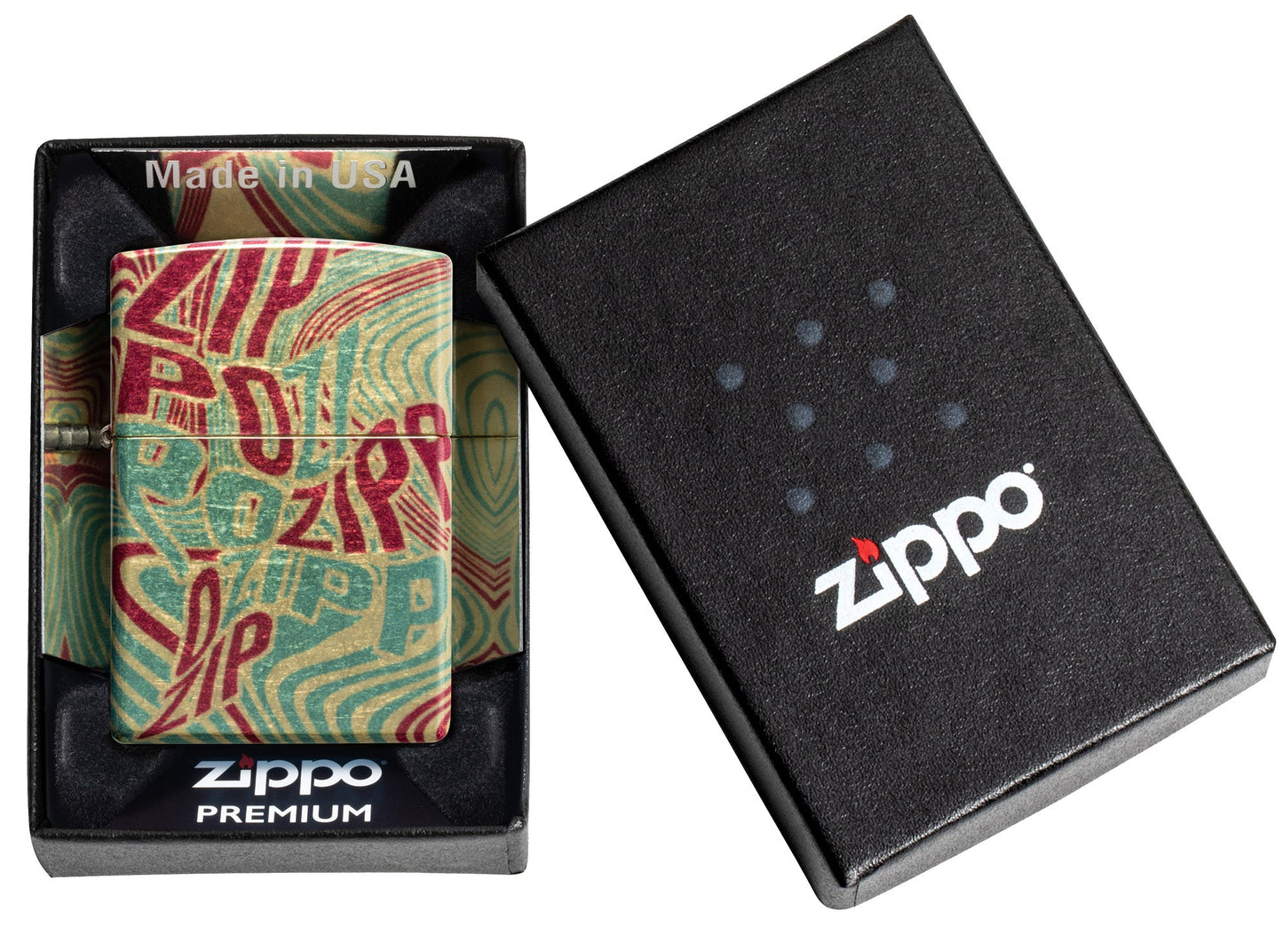 Zippo Zag Design 540 Tumbled Brass Windproof Lighter