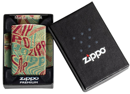 Zippo Zag Design 540 Tumbled Brass Windproof Lighter