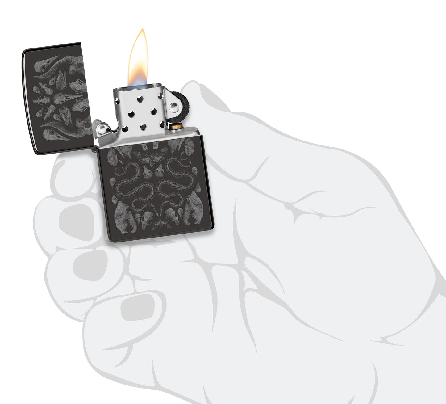 Zippo Bone Mosaic Design Ebony Windproof Lighter