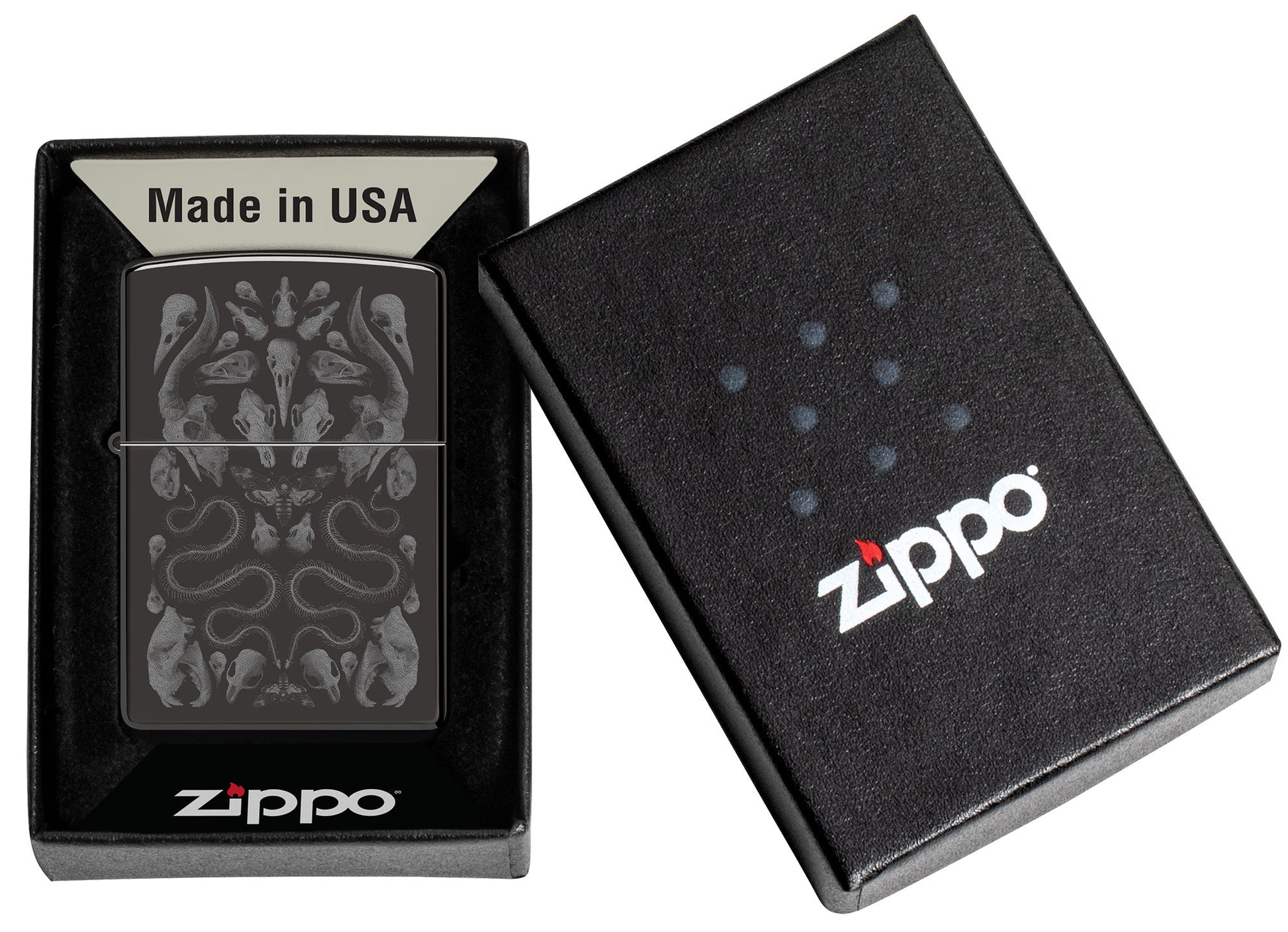 Zippo Bone Mosaic Design Ebony Windproof Lighter