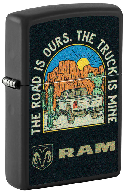Zippo RAM The Truck is Mine Design Black Matte Windproof Lighter