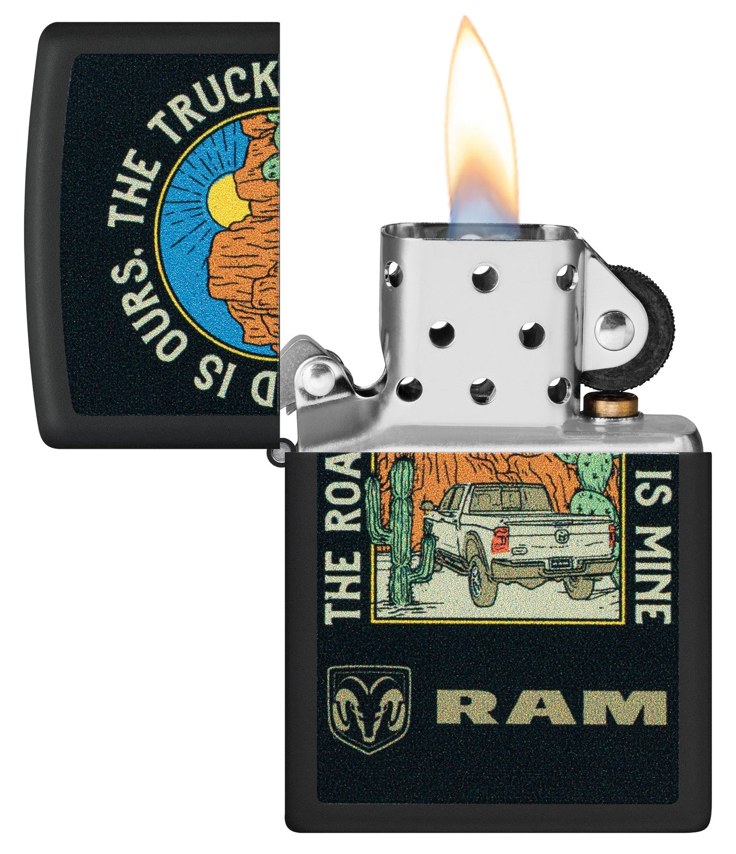 Zippo RAM The Truck is Mine Design Black Matte Windproof Lighter