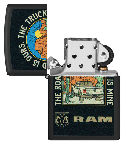 Zippo RAM The Truck is Mine Design Black Matte Windproof Lighter