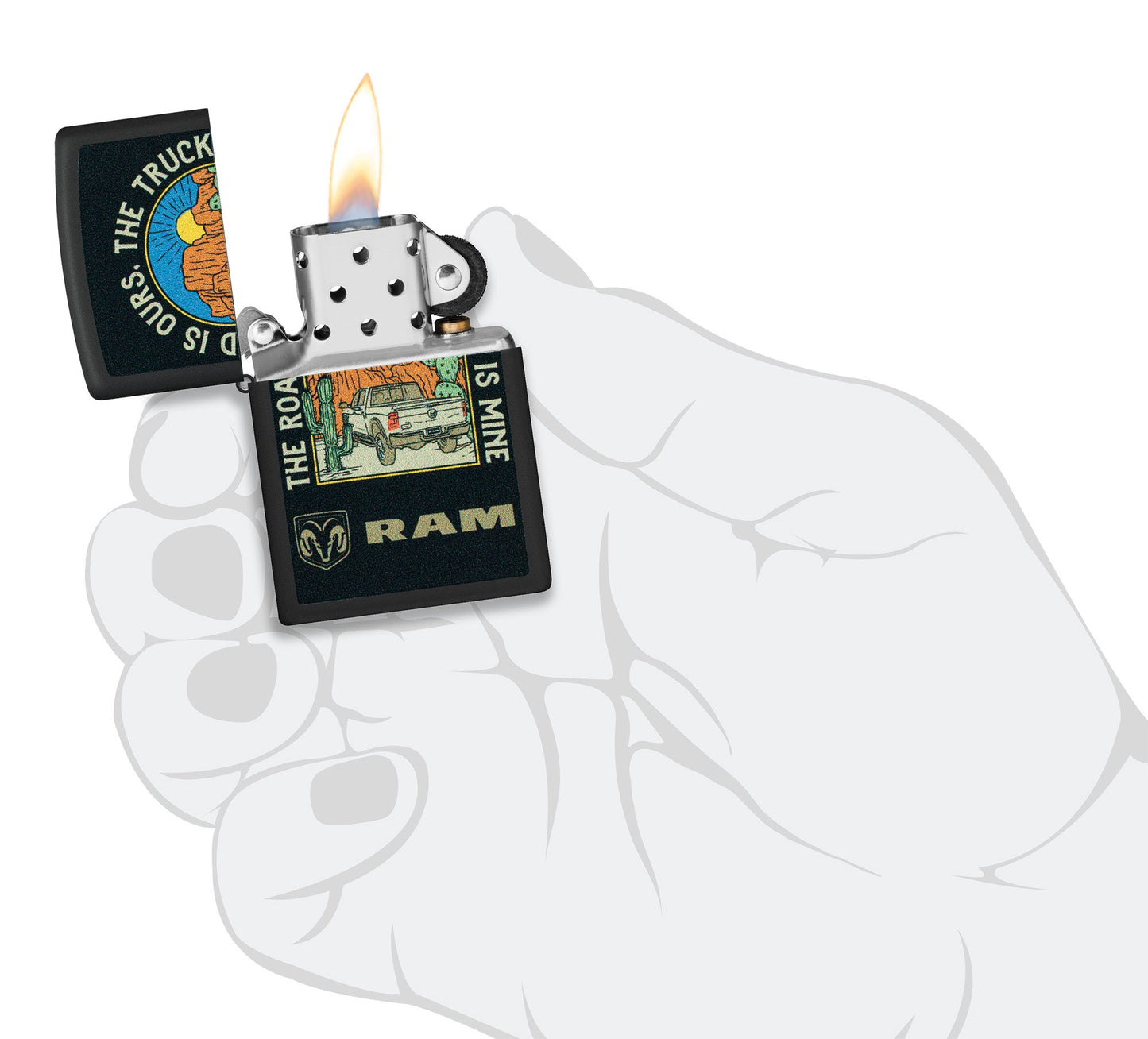 Zippo RAM The Truck is Mine Design Black Matte Windproof Lighter