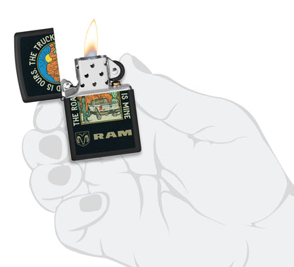 Zippo RAM The Truck is Mine Design Black Matte Windproof Lighter