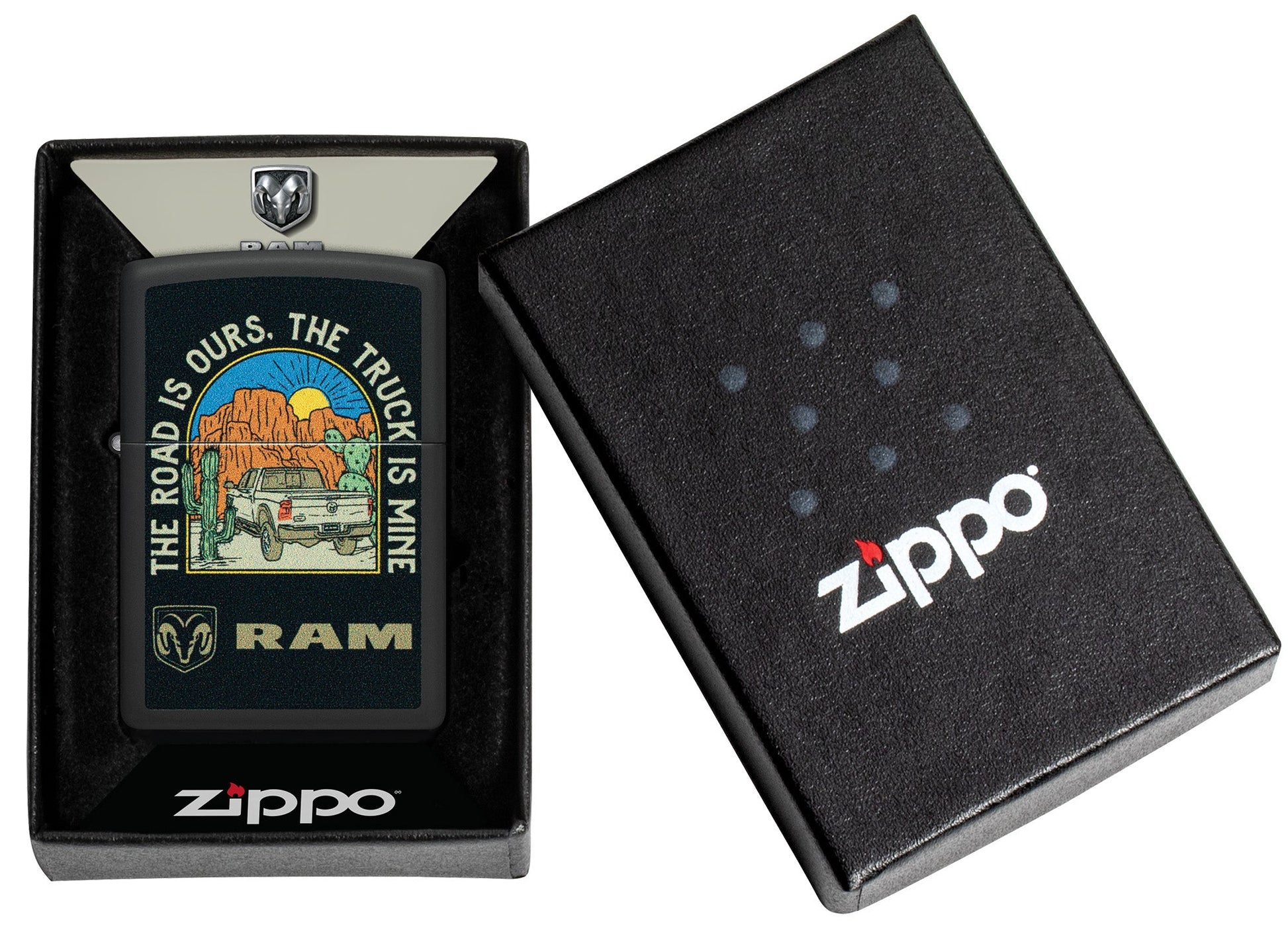 Zippo RAM The Truck is Mine Design Black Matte Windproof Lighter