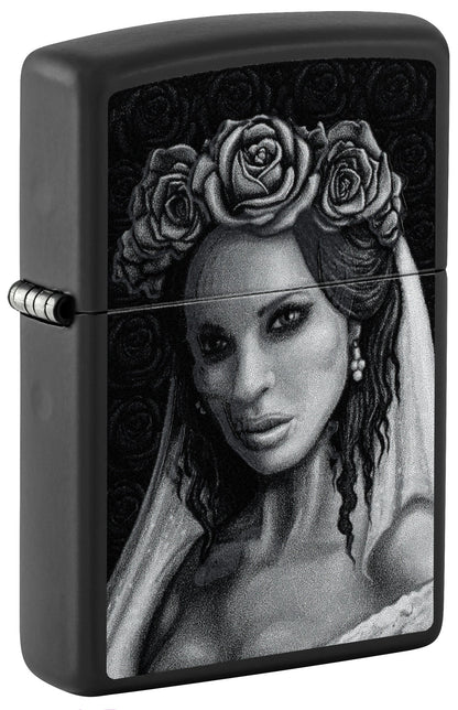 Zippo Til Death Design Black Matte Windproof Lighter