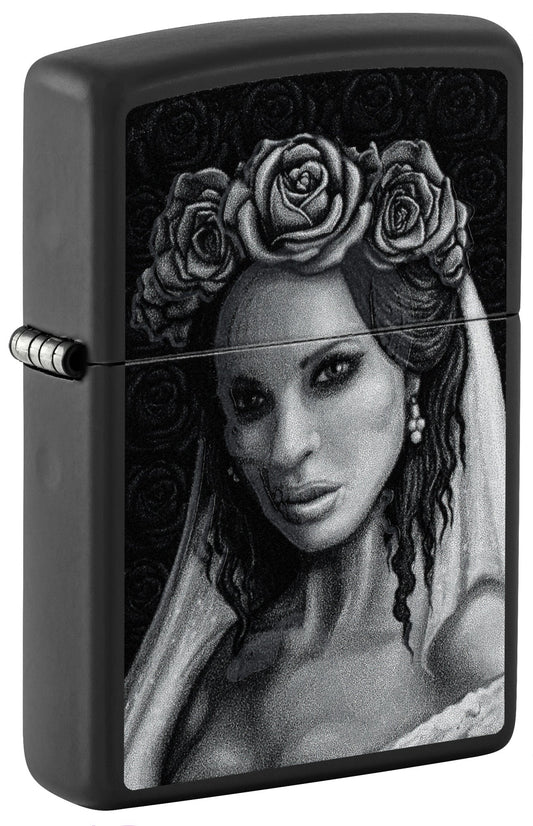 Zippo Til Death Design Black Matte Windproof Lighter