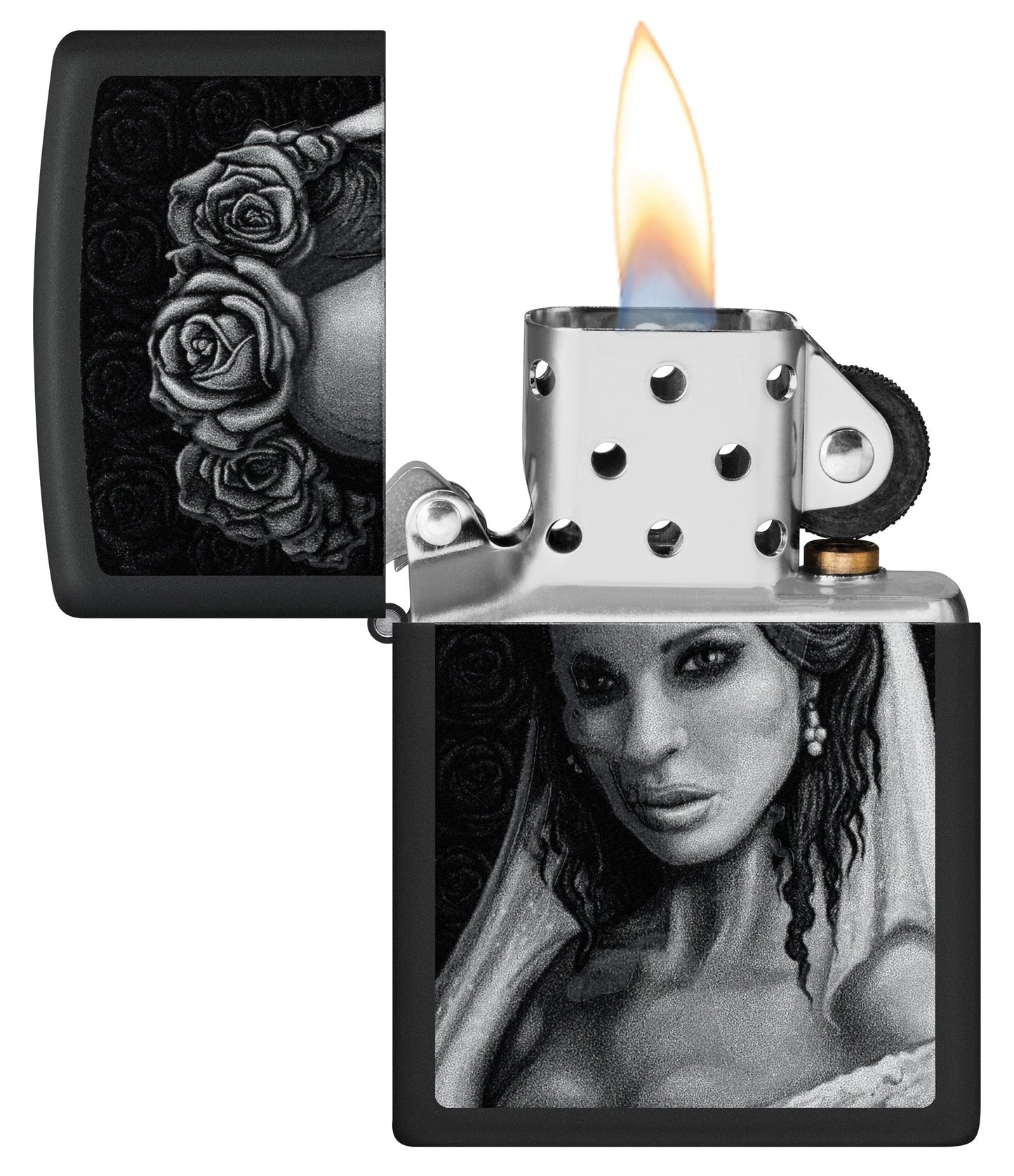 Zippo Til Death Design Black Matte Windproof Lighter