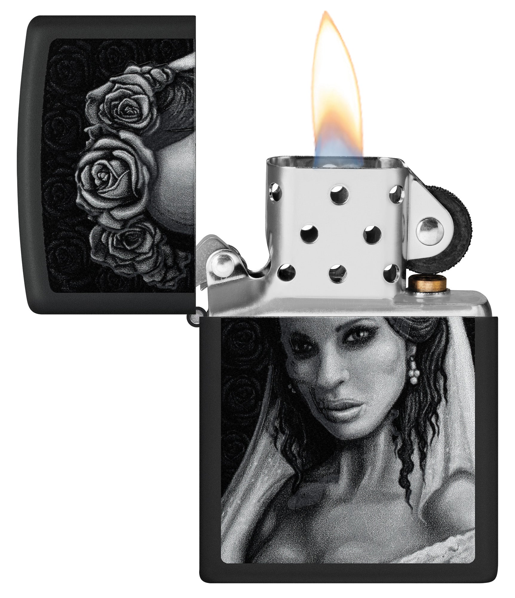 Zippo Til Death Design Black Matte Windproof Lighter